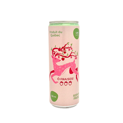 Canette d'Ô Fraise, cidre brut de Coteau St-Paul
