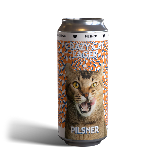 Canette de Crazy Cat Lager, pilsner tchèque de Noctem
