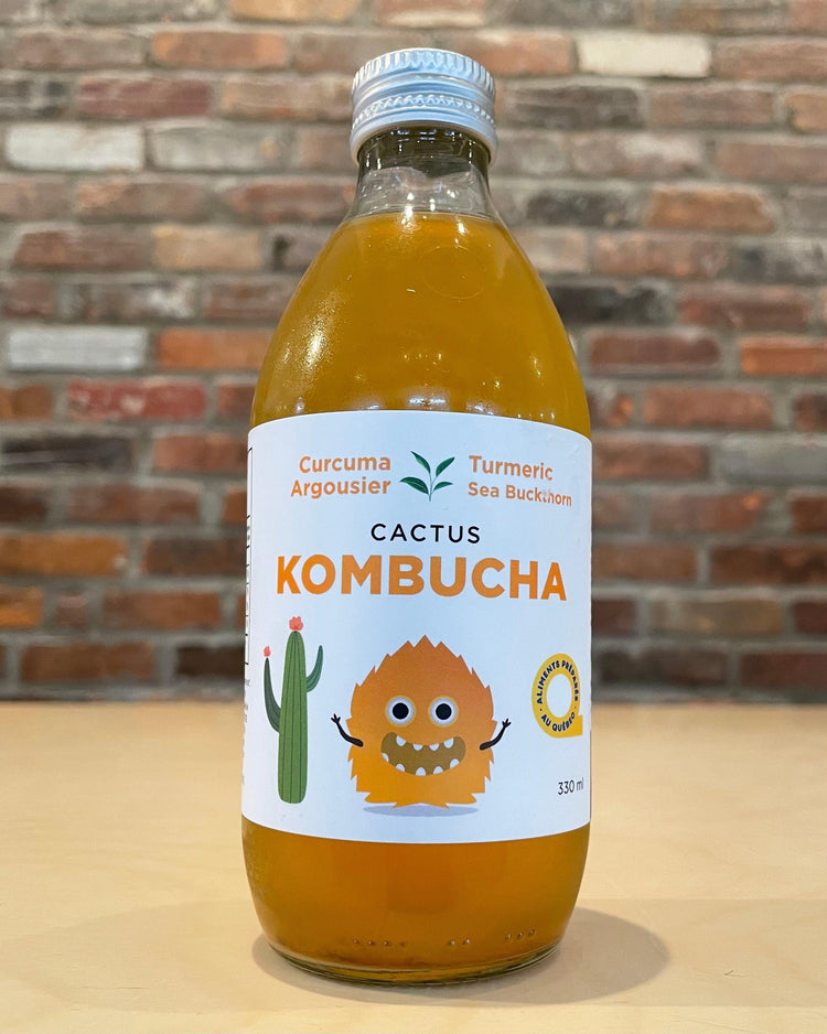 Curcuma et Argousier (330ml) - Kombucha - Cactus Kombucha - Beau Dégât Bièrerie de Quartier