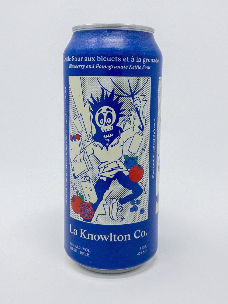 Kettle Sour aux bleuets et à la grenade - Sûre - La Knowlton Co - Beau Dégât Bièrerie de Quartier