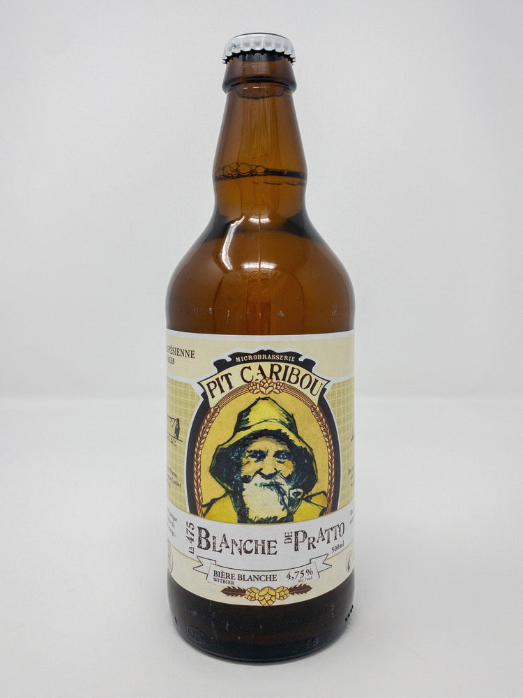 La Blanche de Pratto (bouteille) - Blanche - Microbrasserie Pit Caribou - Beau Dégât Bièrerie de Quartier