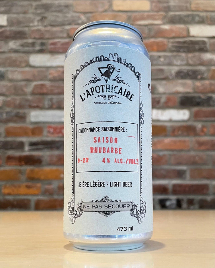 Saison Rhubarbe - Complexe - Brasserie L'Apothicaire - Beau Dégât Bièrerie de Quartier