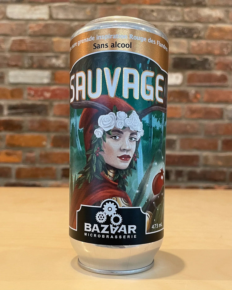 Sauvage Pomme Grenade - Sans Alcool, Sûre - Le Bazaar Microbrasserie - Beau Dégât Bièrerie de Quartier
