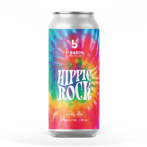 Canette de Hippie Rock, double NEIPA de 5e Baron