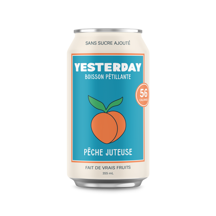 Canette de Pêche juteuse, boisson pétillante sans alcool de Yesterday