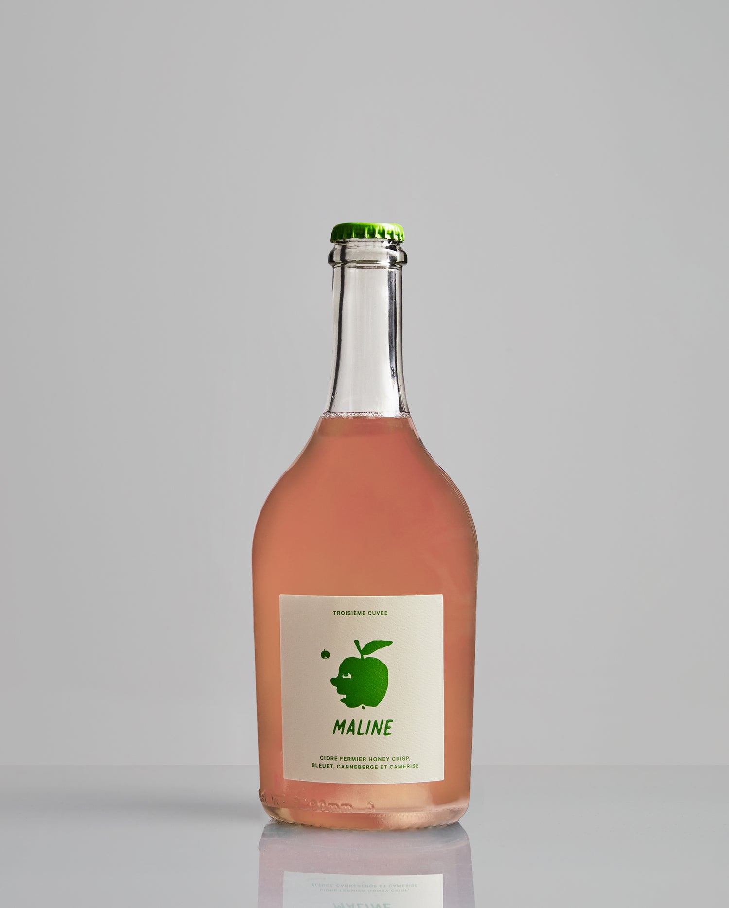 Bouteille de Maline Troisième Cuvée, cidre fermier de Domaine l'Espiègle