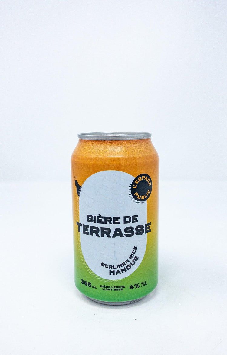 Bière de Térasse Mangue - Sûre - L’Espace Public - Beau Dégât Bièrerie de Quartier