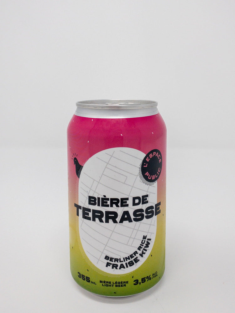Bière De Terrasse - Fraise Kiwi - Sûre - L’Espace Public - Beau Dégât Bièrerie de Quartier