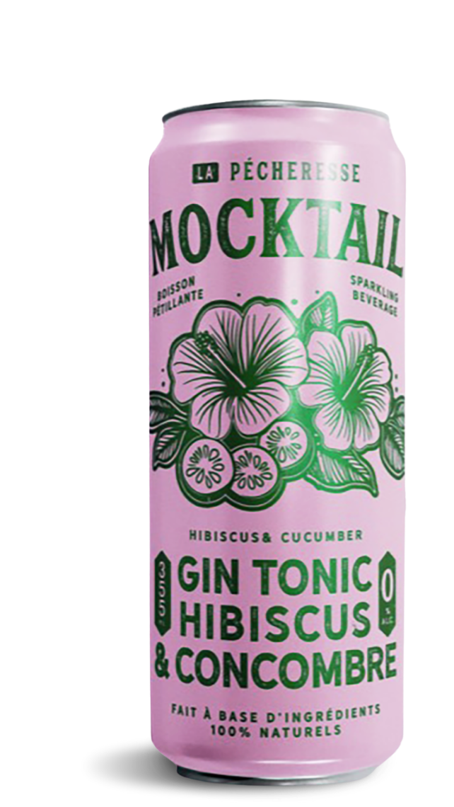Gin Tonic Hibiscus Concombre 0% — Péché Breuvages