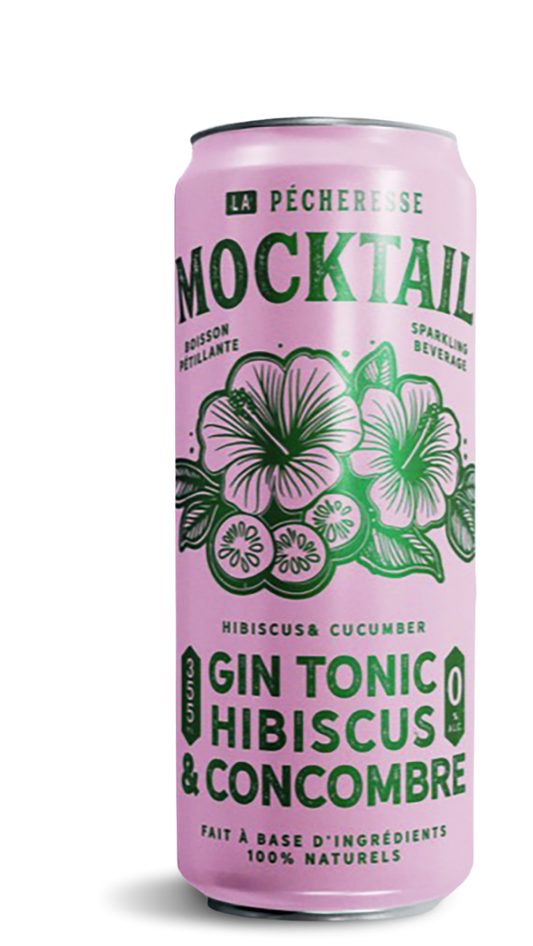 Gin Tonic Hibiscus Concombre 0% — Péché Breuvages