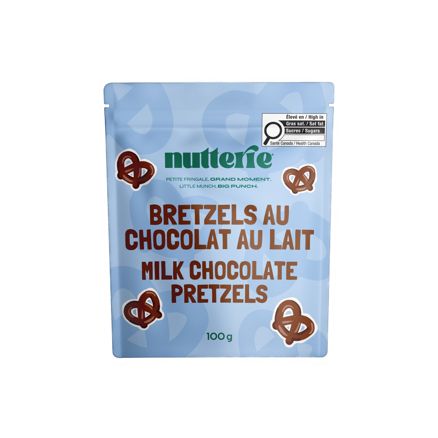 Bretzels au chocolat au lait 100 g, Nutterie
